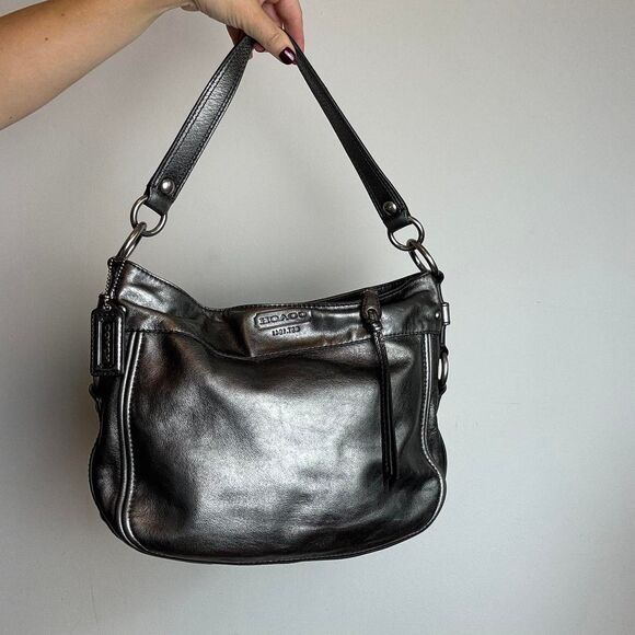 Coach Vintage Y2K Zoe Metallic Leather Shoulder Bag - Picture 1 of 7